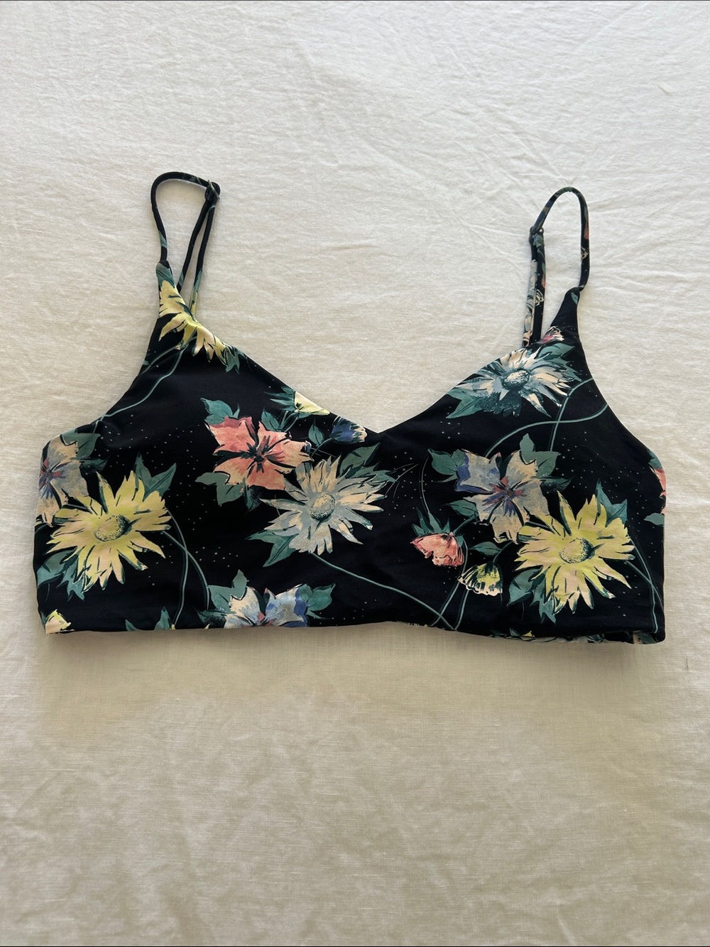 O’Neill Floral Print Black Bralette swim suit Top